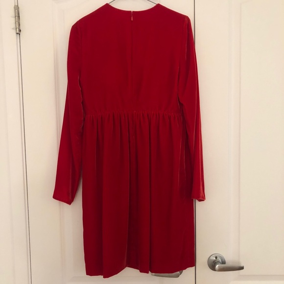 Chloé red crush velvet mini dress with heart cutout - Picture 8 of 10